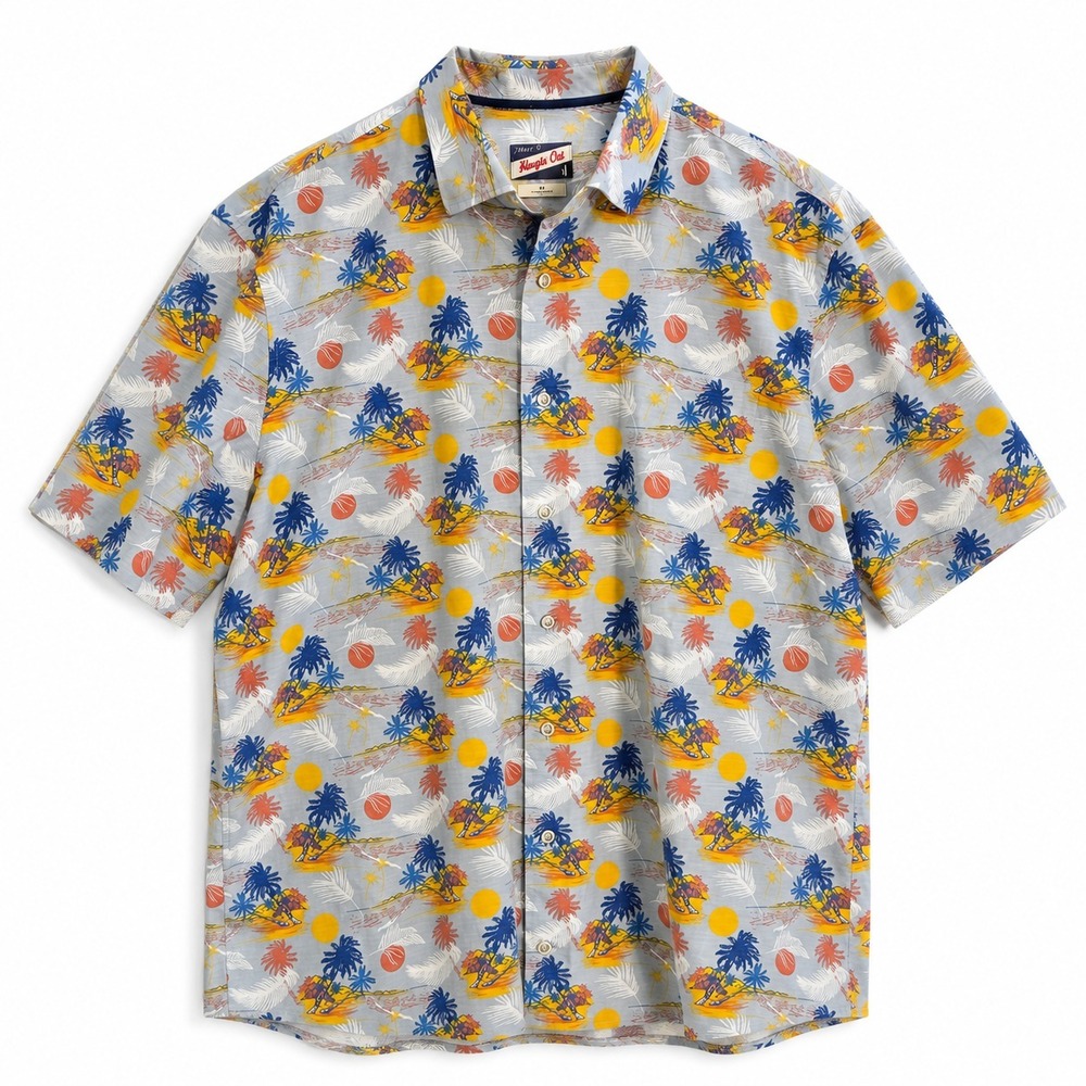 Johnnie-O Hangin Out Shirt Mens XL Button Up Tropical Hawaiian Travel Preppy